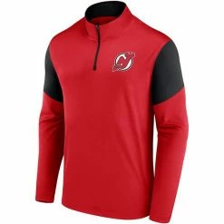Men's Fanatics Branded Red New Jersey Devils Logo Quarter-Zip Jacket -Metaverse shop unnamed file 18575