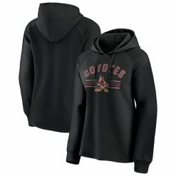 Women's Fanatics Branded Black Arizona Coyotes Perfect Play Raglan Pullover Hoodie
