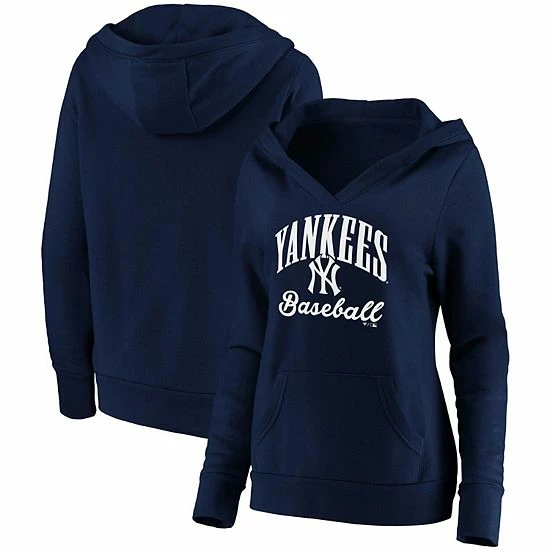 Women's Fanatics Branded Navy New York Yankees Victory Script Crossover Neck Pullover Hoodie Women's Fanatics Branded Navy New York Yankees Victory Script Crossover Neck Pullover Hoodie -Metaverse shop unnamed file 1859
