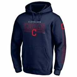 Men's Fanatics Branded Navy Cleveland Indians Team Front Line Pullover Hoodie -Metaverse shop unnamed file 186