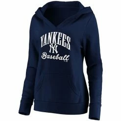 Women's Fanatics Branded Navy New York Yankees Victory Script Crossover Neck Pullover Hoodie 4 Women's Fanatics Branded Navy New York Yankees Victory Script Crossover Neck Pullover Hoodie -Metaverse shop unnamed file 1861