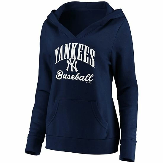 Women's Fanatics Branded Navy New York Yankees Victory Script Crossover Neck Pullover Hoodie Women's Fanatics Branded Navy New York Yankees Victory Script Crossover Neck Pullover Hoodie -Metaverse shop unnamed file 1861