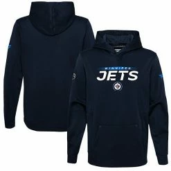 Youth Fanatics Branded Navy Winnipeg Jets Authentic Pro Pullover Hoodie