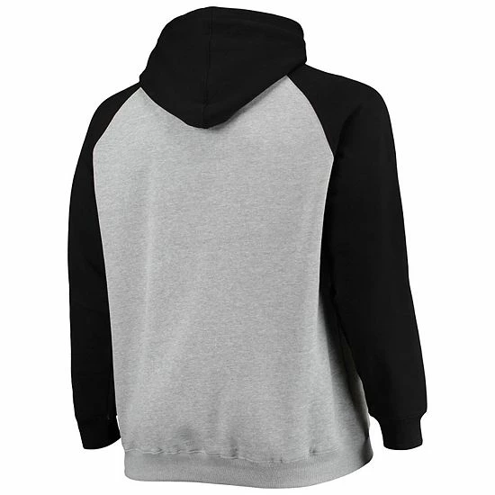 Men's Fanatics Branded Heathered Gray/Black Dallas Stars Big & Tall Raglan Pullover Hoodie 5 Men's Fanatics Branded Heathered Gray/Black Dallas Stars Big & Tall Raglan Pullover Hoodie - Image 3