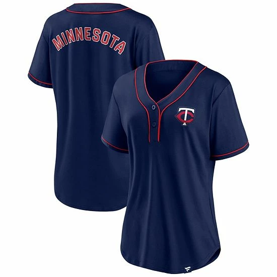 Women's Fanatics Branded Navy/Red Minnesota Twins Iconic Diva T-Shirt 3 Women's Fanatics Branded Navy/Red Minnesota Twins Iconic Diva T-Shirt