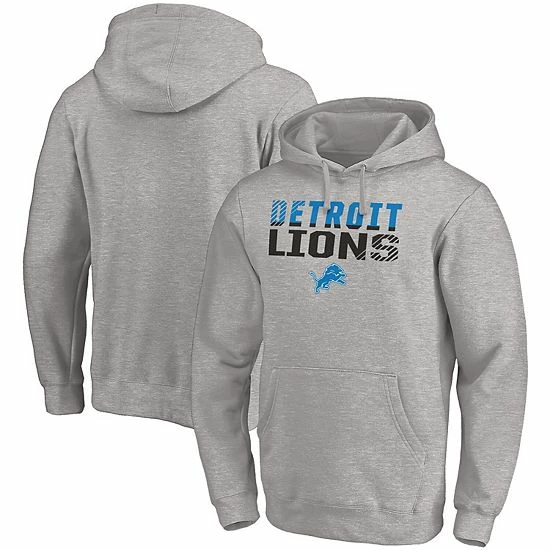 Men's Fanatics Branded Heathered Gray Detroit Lions Fade Out Pullover Hoodie 3 Men's Fanatics Branded Heathered Gray Detroit Lions Fade Out Pullover Hoodie