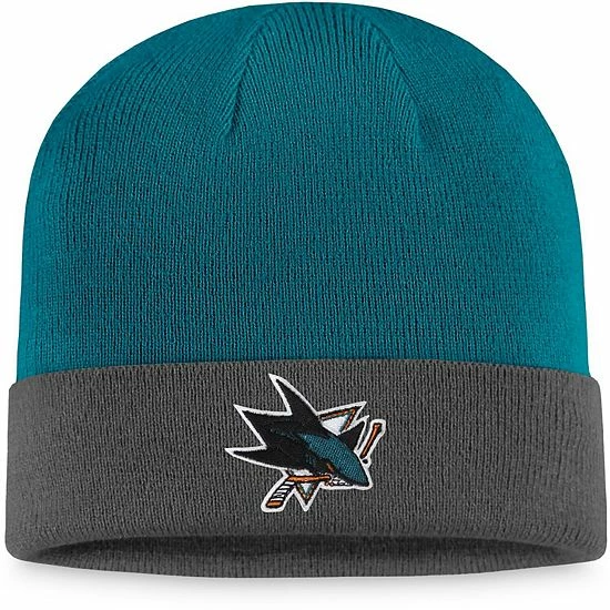 Men's Fanatics Branded Charcoal/Teal San Jose Sharks Team Cuffed Knit Hat Men's Fanatics Branded Charcoal/Teal San Jose Sharks Team Cuffed Knit Hat -Metaverse shop unnamed file 18741