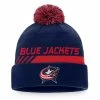Men's Fanatics Branded Navy/Red Columbus Blue Jackets Authentic Pro Team Locker Room Cuffed Knit Hat With Pom -Metaverse shop unnamed file 18747