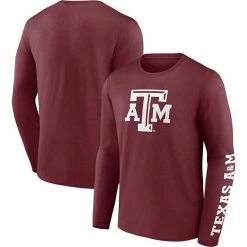 Men's Fanatics Branded Maroon Texas A&M Aggies Double Time 2-Hit Long Sleeve T-Shirt -Metaverse shop unnamed file 18835
