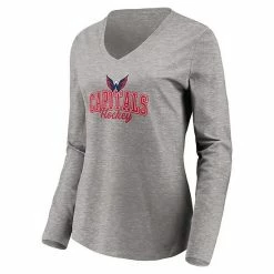 Women's Fanatics Branded Red/Heathered Gray Washington Capitals Short Sleeve & Long Sleeve V-Neck T-Shirt Combo Pack -Metaverse shop unnamed file 18897