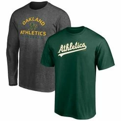 Men's Fanatics Branded Green/Heathered Charcoal Oakland Athletics T-Shirt Combo Pack -Metaverse shop unnamed file 18911