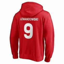 Men's Fanatics Branded Robert Lewandowski Red Bayern Munich Name & Number Fitted Pullover Hoodie -Metaverse shop unnamed file 18939