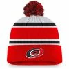Men's Fanatics Branded White/Red Carolina Hurricanes Authentic Pro Draft Cuffed Knit Hat With Pom -Metaverse shop unnamed file 18993