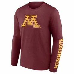 Men's Fanatics Branded Maroon Minnesota Golden Gophers Double Time 2-Hit Long Sleeve T-Shirt -Metaverse shop unnamed file 18998