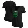 Women's Fanatics Branded Black Austin FC Primary Team Logo V-Neck T-Shirt