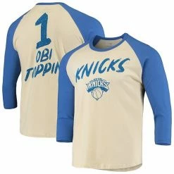 Men's Fanatics Branded Obi Toppin Cream New York Knicks NBA 3/4-Sleeve Raglan T-Shirt -Metaverse shop unnamed file 19111