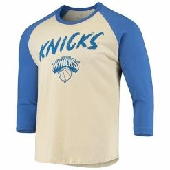 Men's Fanatics Branded Obi Toppin Cream New York Knicks NBA 3/4-Sleeve Raglan T-Shirt -Metaverse shop unnamed file 19112