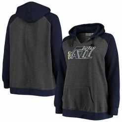 Women's Fanatics Branded Charcoal/Navy Utah Jazz Plus Size Raglan Notch Neck Pullover Hoodie 6 Women's Fanatics Branded Charcoal/Navy Utah Jazz Plus Size Raglan Notch Neck Pullover Hoodie -Metaverse shop unnamed file 19122