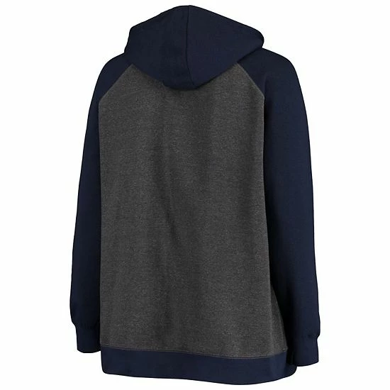Women's Fanatics Branded Charcoal/Navy Utah Jazz Plus Size Raglan Notch Neck Pullover Hoodie 5 Women's Fanatics Branded Charcoal/Navy Utah Jazz Plus Size Raglan Notch Neck Pullover Hoodie - Image 3