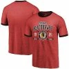 Fanatics Men's Majestic Threads Red Chicago Blackhawks Buzzer Beater Tri-Blend Ringer T-Shirt -Metaverse shop unnamed file 19124