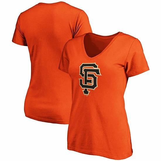 Women's Fanatics Branded Orange San Francisco Giants Core Official Logo V-Neck T-Shirt 3 Women's Fanatics Branded Orange San Francisco Giants Core Official Logo V-Neck T-Shirt