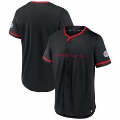 Men's Fanatics Branded Black/Red Chicago Fire Ultimate Player Baseball Jersey -Metaverse shop unnamed file 19170