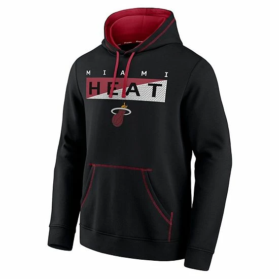 Men's Fanatics Branded Black/Red Miami Heat Split The Crowd Pullover Hoodie Men's Fanatics Branded Black/Red Miami Heat Split The Crowd Pullover Hoodie -Metaverse shop unnamed file 19189