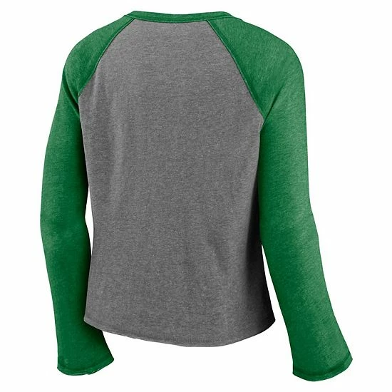 Fanatics Women's Majestic Heathered Gray/Heathered Green Oregon Ducks Competitive Edge Cropped Raglan Long Sleeve T-Shirt Fanatics Women's Majestic Heathered Gray/Heathered Green Oregon Ducks Competitive Edge Cropped Raglan Long Sleeve T-Shirt -Metaverse shop unnamed file 19194