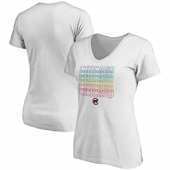Women's Fanatics Branded White Chicago Cubs City Pride V-Neck T-Shirt Women's Fanatics Branded White Chicago Cubs City Pride V-Neck T-Shirt -Metaverse shop unnamed file 19235