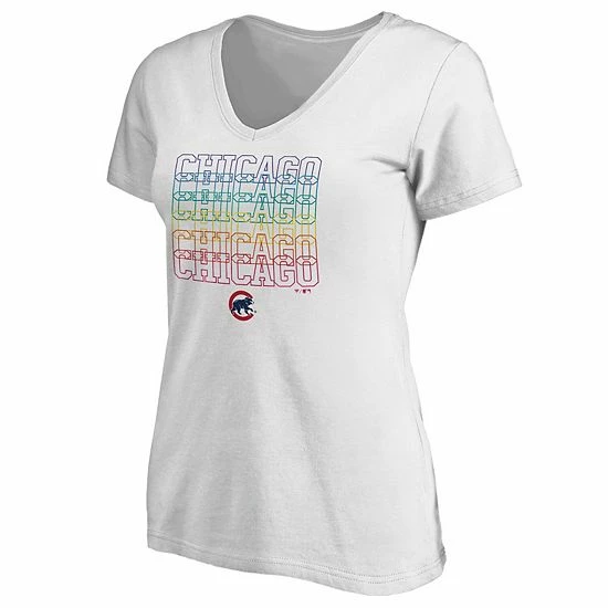 Women's Fanatics Branded White Chicago Cubs City Pride V-Neck T-Shirt Women's Fanatics Branded White Chicago Cubs City Pride V-Neck T-Shirt -Metaverse shop unnamed file 19237