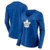 Women's Fanatics Branded Blue Toronto Maple Leafs Primary Team Logo Long Sleeve V-Neck T-Shirt -Metaverse shop unnamed file 19245
