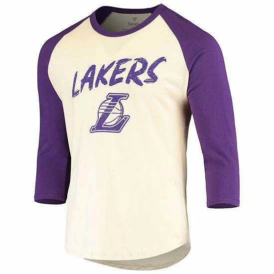 Men's Fanatics Branded Anthony Davis Cream/Purple Los Angeles Lakers Raglan 3/4 Sleeve T-Shirt Men's Fanatics Branded Anthony Davis Cream/Purple Los Angeles Lakers Raglan 3/4 Sleeve T-Shirt -Metaverse shop unnamed file 19268