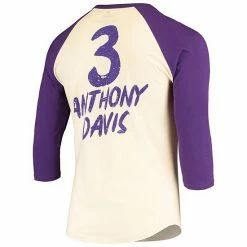 Men's Fanatics Branded Anthony Davis Cream/Purple Los Angeles Lakers Raglan 3/4 Sleeve T-Shirt 5 Men's Fanatics Branded Anthony Davis Cream/Purple Los Angeles Lakers Raglan 3/4 Sleeve T-Shirt -Metaverse shop unnamed file 19269