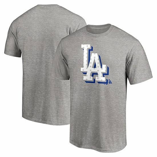 Men's Fanatics Branded Heathered Gray Los Angeles Dodgers Red White and Team Logo T-Shirt Men's Fanatics Branded Heathered Gray Los Angeles Dodgers Red White And Team Logo T-Shirt -Metaverse shop unnamed file 19294
