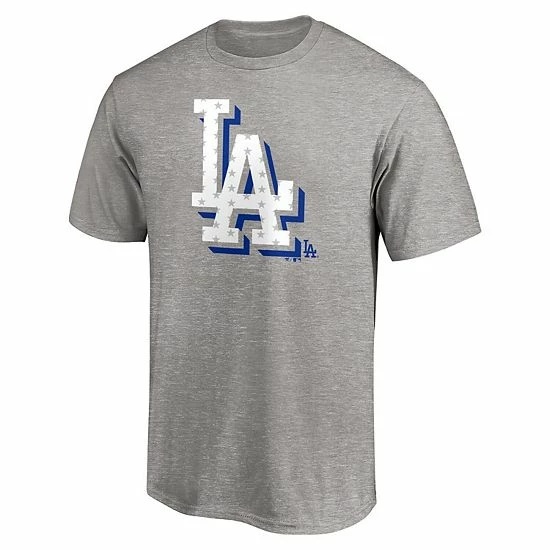 Men's Fanatics Branded Heathered Gray Los Angeles Dodgers Red White and Team Logo T-Shirt Men's Fanatics Branded Heathered Gray Los Angeles Dodgers Red White And Team Logo T-Shirt -Metaverse shop unnamed file 19296