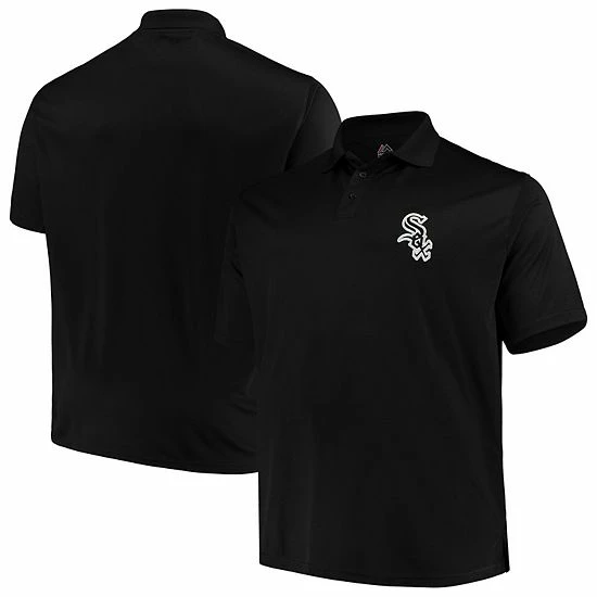 Fanatics Men's Majestic Black Chicago White Sox Big & Tall Solid Birdseye Polo