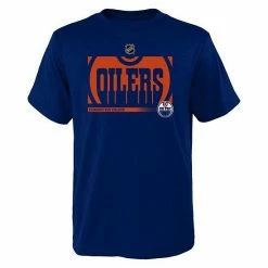 Fanatics Youth Navy Edmonton Oilers Authentic Pro Secondary T-Shirt