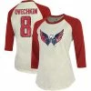 Women's Fanatics Branded Alexander Ovechkin Cream/Red Washington Capitals Name & Number Tri-Blend Raglan 3/4-Sleeve T-Shirt -Metaverse shop unnamed file 19405