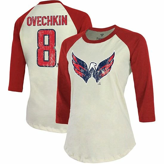 Women's Fanatics Branded Alexander Ovechkin Cream/Red Washington Capitals Name & Number Tri-Blend Raglan 3/4-Sleeve T-Shirt Women's Fanatics Branded Alexander Ovechkin Cream/Red Washington Capitals Name & Number Tri-Blend Raglan 3/4-Sleeve T-Shirt -Metaverse shop unnamed file 19406