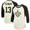 Men's Fanatics Branded Michael Thomas Cream/Black New Orleans Saints Vintage Player Name & Number Raglan 3/4-Sleeve T-Shirt 1 Men's Fanatics Branded Michael Thomas Cream/Black New Orleans Saints Vintage Player Name & Number Raglan 3/4-Sleeve T-Shirt -Metaverse shop unnamed file 19407