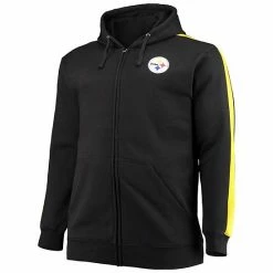 Men's Fanatics Branded Black Pittsburgh Steelers Big & Tall Full-Zip Hoodie -Metaverse shop unnamed file 19478