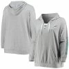 Women's Fanatics Branded Heathered Gray Miami Dolphins Plus Size Lace-Up Pullover Hoodie -Metaverse shop unnamed file 19489