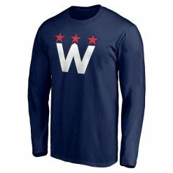 Men's Fanatics Branded Navy Washington Capitals Alternate Team Logo Long Sleeve T-Shirt -Metaverse shop unnamed file 19516