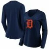 Women's Fanatics Branded Navy Detroit Tigers Official Logo Long Sleeve V-Neck T-Shirt -Metaverse shop unnamed file 19517