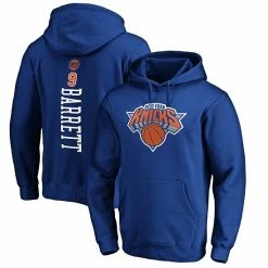 Men's Fanatics Branded RJ Barrett Blue New York Knicks Team Playmaker Name & Number Pullover Hoodie -Metaverse shop unnamed file 19555