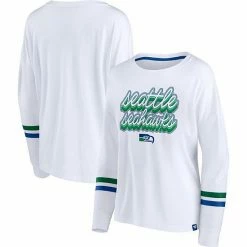 Women's Fanatics Branded White Seattle Seahawks Retro Power Long Sleeve T-Shirt