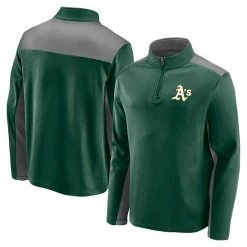 Men's Fanatics Branded Green Oakland Athletics Team Primary Logo Quarter-Zip Jacket