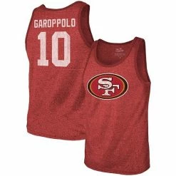 Men's Fanatics Branded Jimmy Garoppolo Scarlet San Francisco 49ers Name & Number Tri-Blend Tank Top -Metaverse shop unnamed file 19687