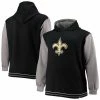 Men's Fanatics Branded Black/Gray New Orleans Saints Big & Tall Block Party Pullover Hoodie -Metaverse shop unnamed file 19732