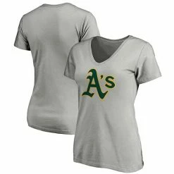 Women's Fanatics Branded Heathered Gray Oakland Athletics Core Official Logo V-Neck T-Shirt 3 Women's Fanatics Branded Heathered Gray Oakland Athletics Core Official Logo V-Neck T-Shirt -Metaverse shop unnamed file 19770